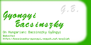 gyongyi bacsinszky business card